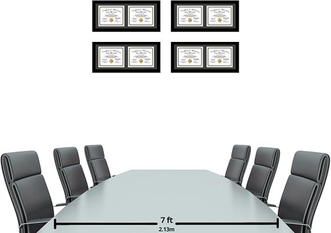 Creative Picture Frames 10X20Bk-B Black Horizontal Double Diploma Frame - Image 3