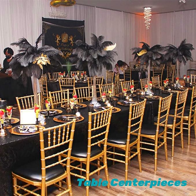 YAKRUNA 30 Pieces 12-14 Inches Black Ostrich Feathers Bulk - Image 6