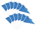 12 Pack Blue Pennant Flags Small Mini Hand Held Solid Color Pennant On Sticks by tibijoy