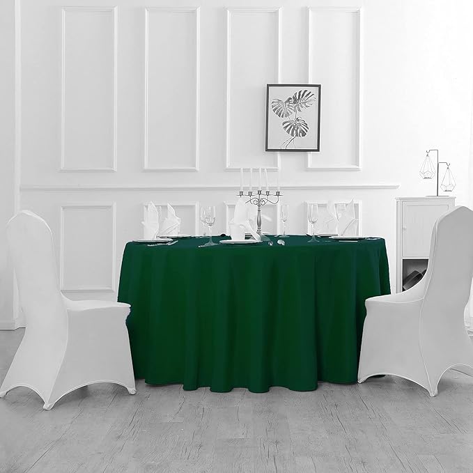 108 inch Round Tablecloth Washable Polyester Table Cloth Decorative Table Cover - Image 6