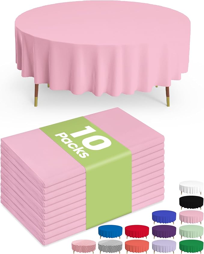 Pureegg Plastic Table Cloth Disposable 10 Pack, Easter Party, Valentines by Pureegg