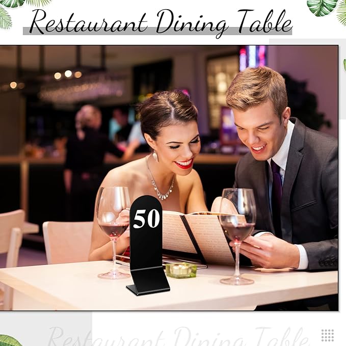 Remerry 50 Pcs Table Numbers 1-50 Acrylic Double Sided Number Cards Acrylic - Image 5