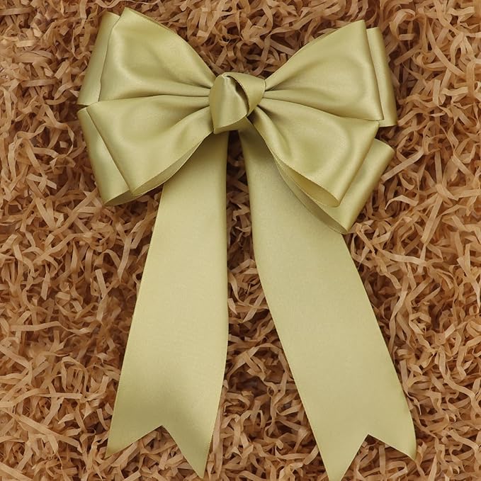 Champagne Gold Solid Satin Ribbon 2 Inch 25 Yards Solid Polyester Fabric Ribbon - Image 5
