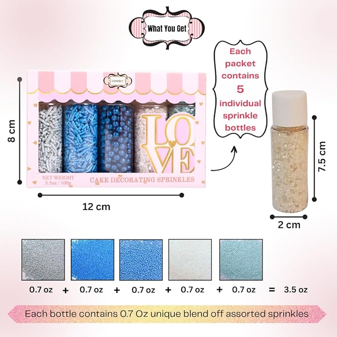 Confect Blue Sprinkles Mix – 5 Shades of Blue - Image 4