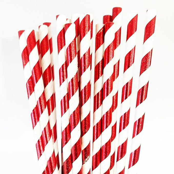 200Pcs Independence Day Paper Straws, American Flag Star Stripe Red White and - Image 3