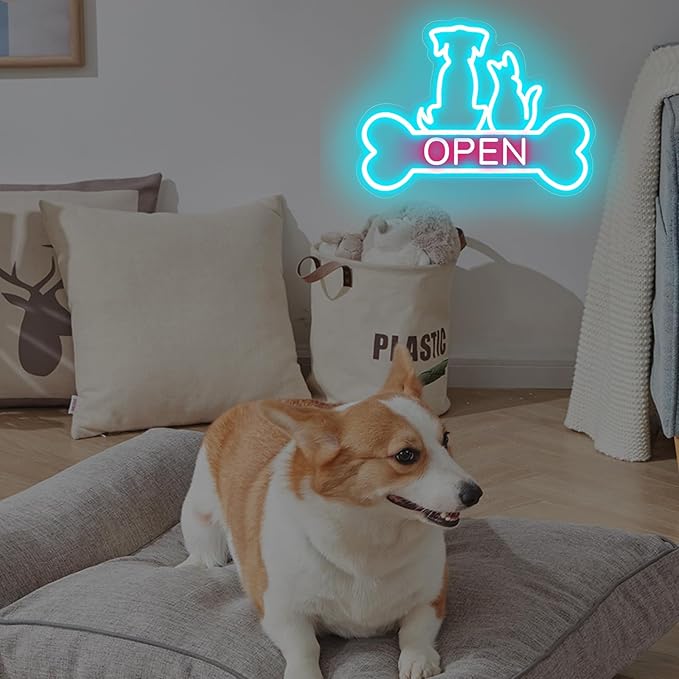 Pet Shop Open Neon Sign LED Dog And Cat Open Sign Bright Pet Grooming Salon - Image 6