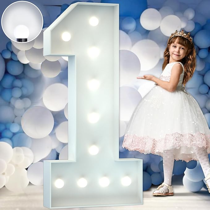 Marquee Numbers 4 Feet Tall Big Light Up Numbers First 1st 21st Wild One Happy by Letsmakeitimpressive