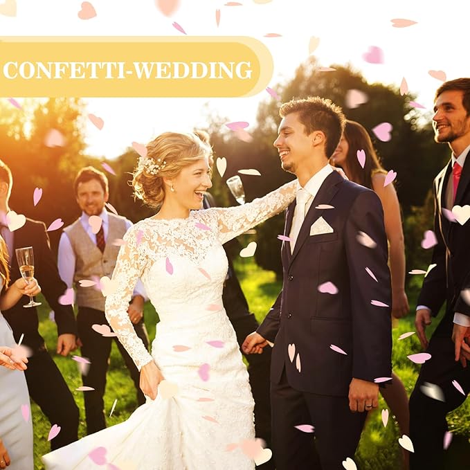 5000Pcs Heart Confetti, Table Confetti Hearts Shaped - Image 3