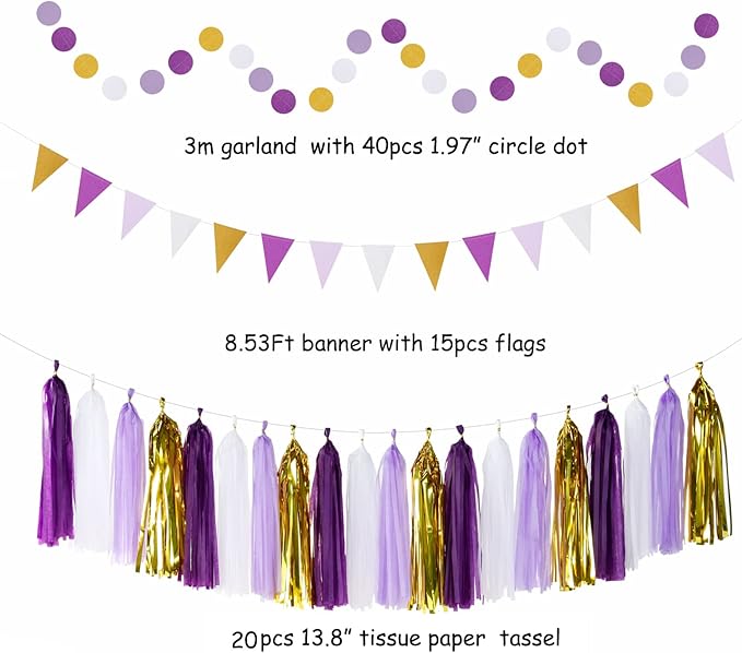 Purple-Gold Graduation Party-Decoration - Image 3