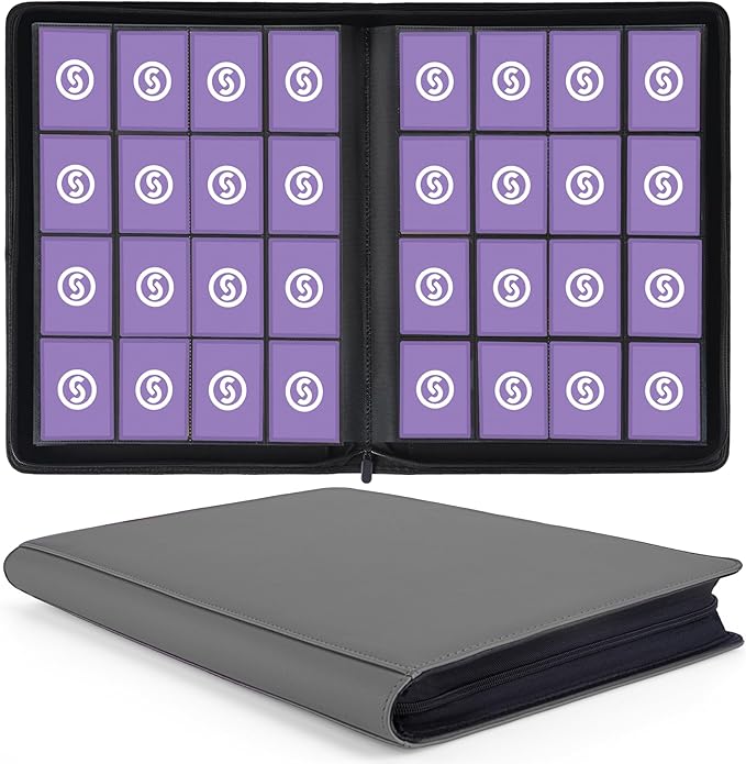 1000+ Pockets Trading Card Binder, Premium 16 Pocket Card Binder, Ringless Side by SMYV