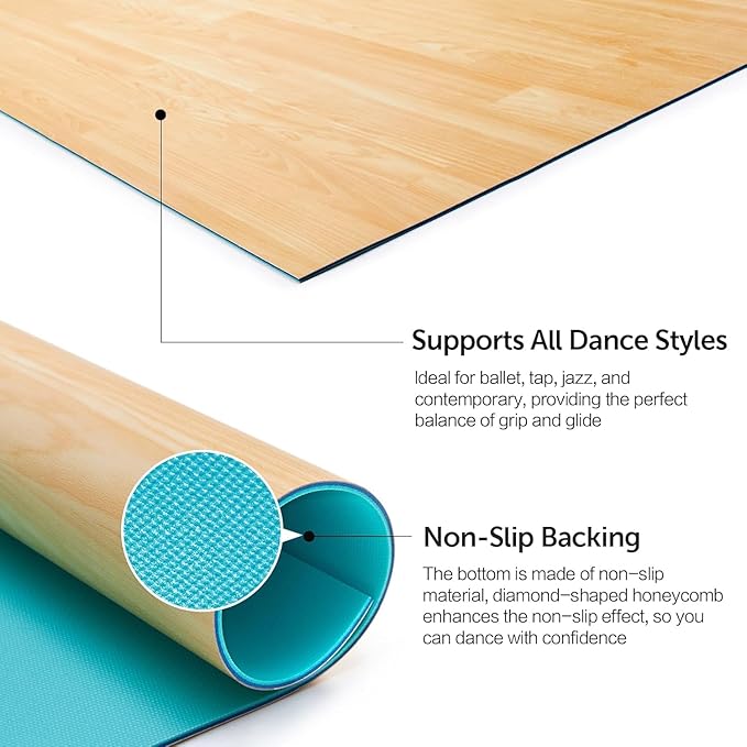 Marley Dance Floor, Portable PVC Dance Mat 4x6 Feet - Image 5