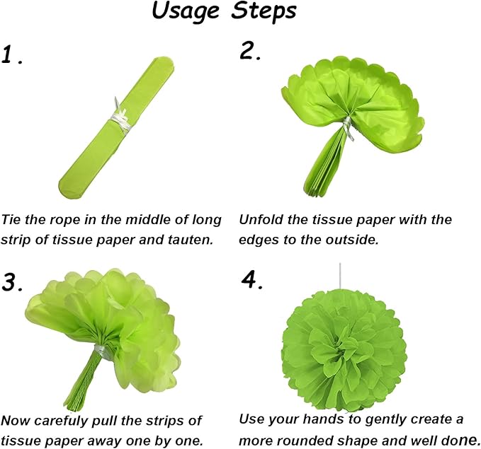 Hanging Paper Fan Set, Tissue Paper Pom Poms Flower Fan and Honeycomb Balls - Image 6