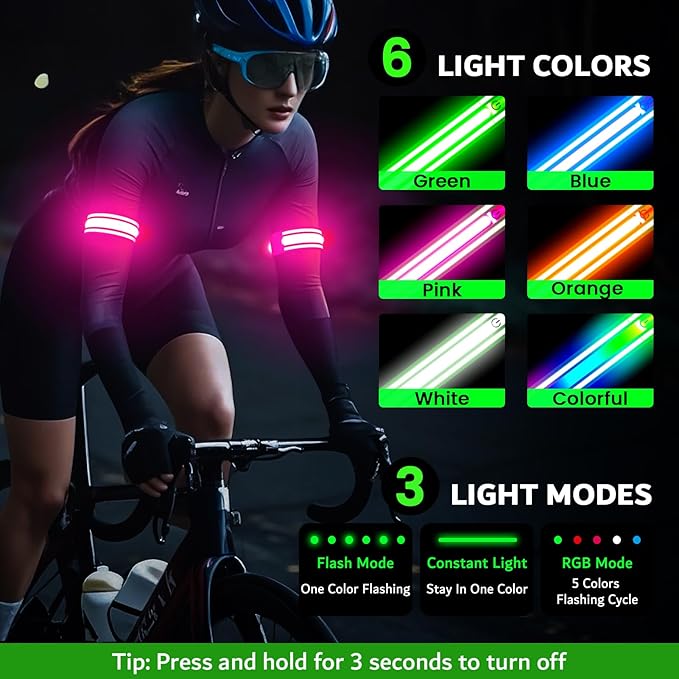 LED Armband for Running, Light Up Arm Bands for Night Walking Running, - Image 3