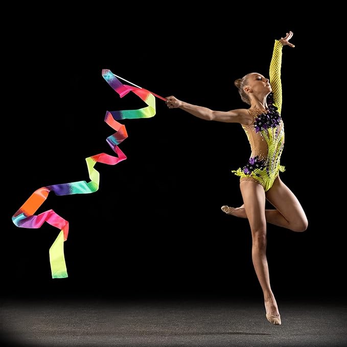 Yilloog 50 Pcs Ribbon Dancing Wands Party Favors, 78.7 Inch Artistic Gymnastics - Image 5