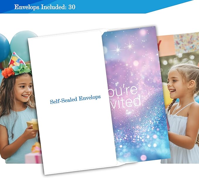 Simple You're Invited Girls Birthday Invitations - Image 3