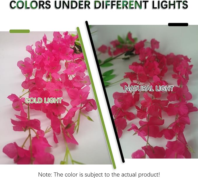 12 Pack Fuchsia Wisteria Hanging Flowers Garland, 3.77 Feet Artificial Flower - Image 5