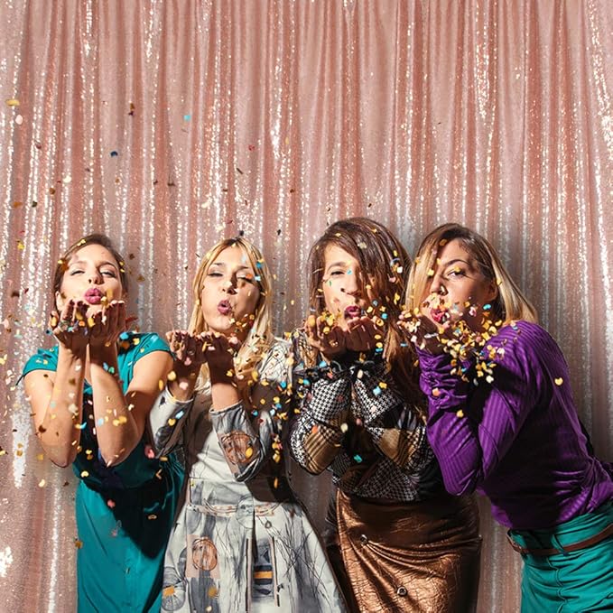 SquarePie Sequin Backdrop Non-Transparent Background Sparkly Curtain - Image 4