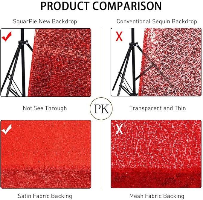 SquarePie Sequin Backdrop Curtain Not See Through Thick Glitter Background - Image 6