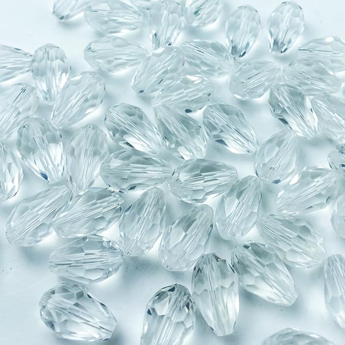 200pcs 4x6mm Teardrop Crystal Glass Beads Vertical Hole Faceted Glass Teardrop by ChooseBeadsChooseHonkoolly