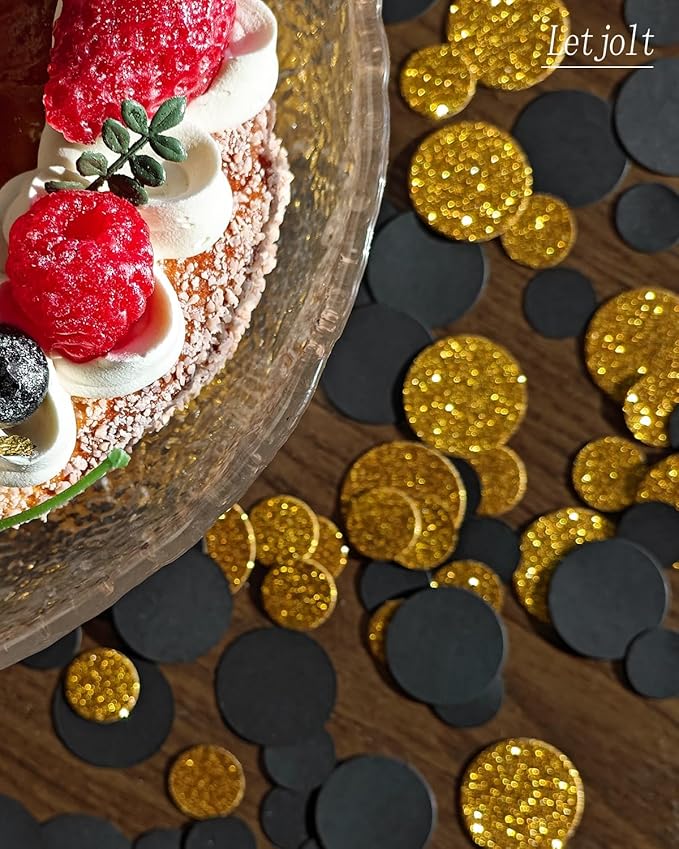 Golden Black Confetti Glitter Golden Scatter Table Decoration Surprise Paper - Image 3