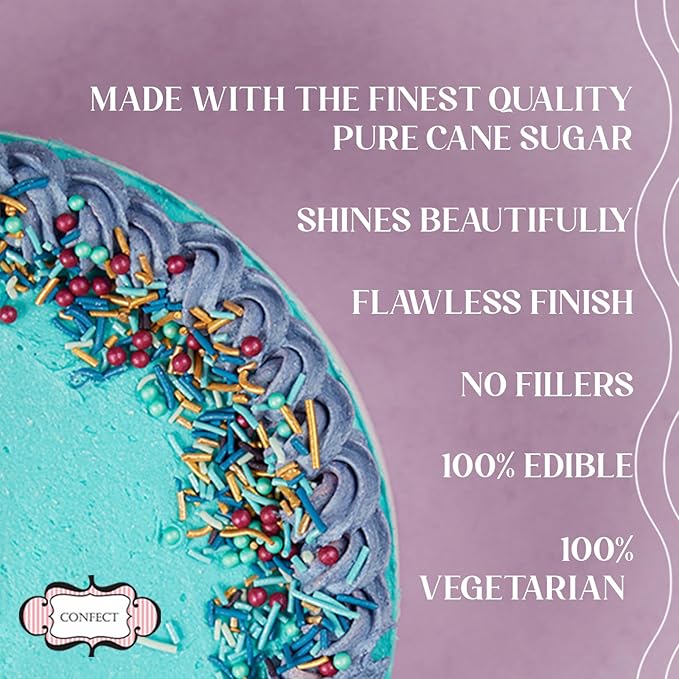 Confect Cake Decorating Sprinkles | Edible Pearl Mix Gold Yellow & White - Image 3