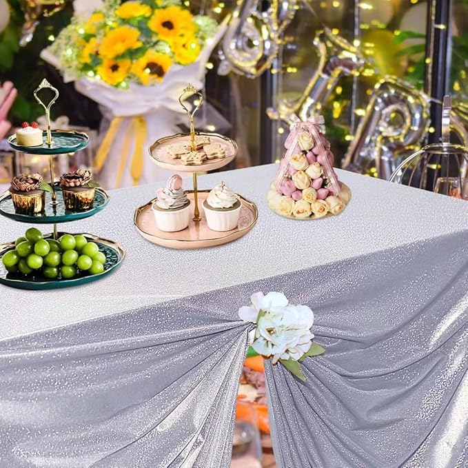 Fitable Silver Sequin Tablecloth - Image 2