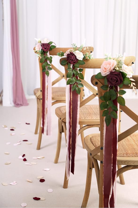 Wedding Aisle Decorations for Wedding Ceremony Set of 10 Pew Flowers for Church - Image 3