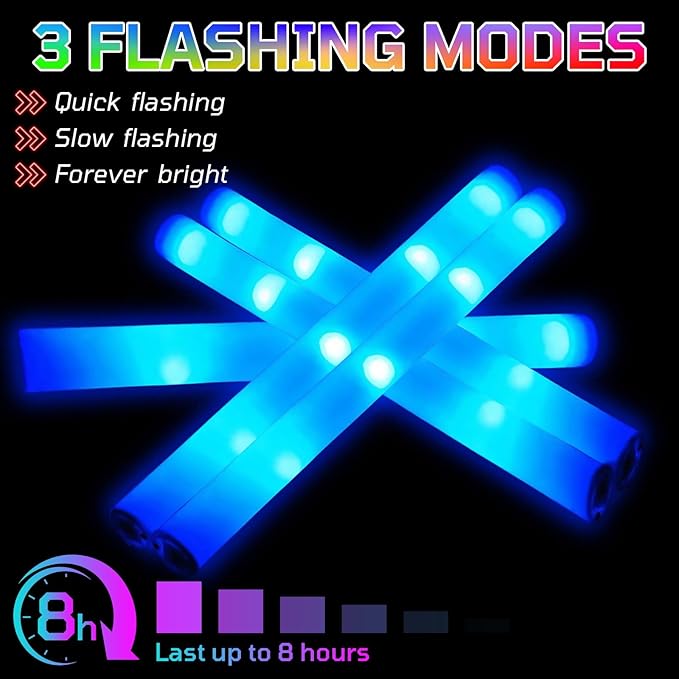 Foam Glow Sticks Bulk, Glow Party Supplies - Image 4