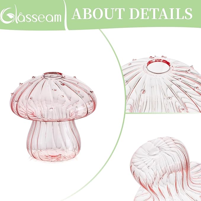 Glasseam Mushroom Glass Planter, Mini Terrarium - Image 9
