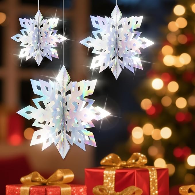 Benbilry 3D Hanging Snowflake Decorations - Image 3