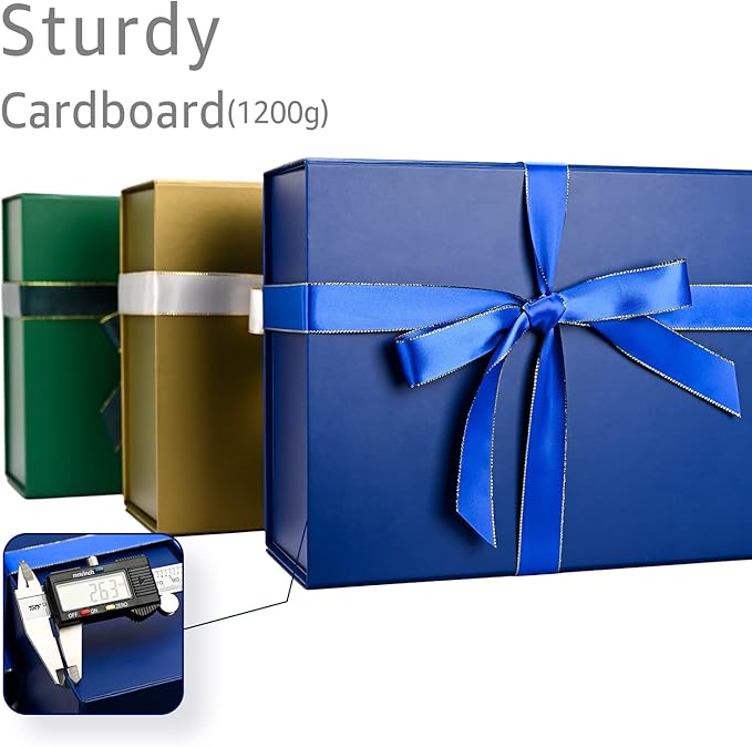 LIFELUM Navy Blue Gift Boxes 2 Pack 13.85 x 8.35 x 4.45 inch, Gift Box - Image 4