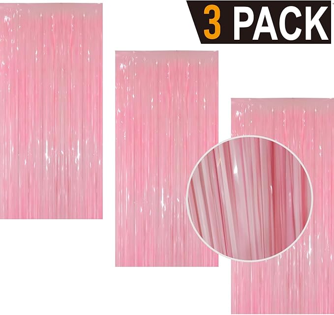 GOER 3.2 ft x 8.2 ft Metallic Tinsel Foil Fringe Curtains Party Photo Backdrop - Image 2
