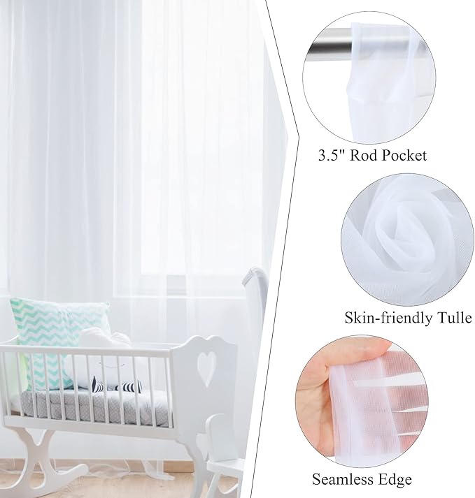 20ft X 10ft White Tulle Backdrop Curtain - Image 2