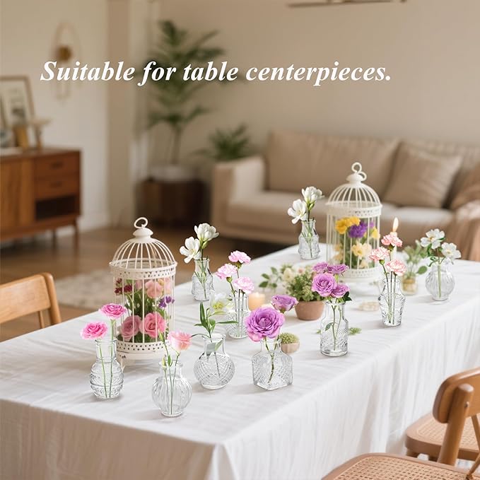 Tebery 20 Pack Glass Bud Vases, Vintage Mini Glass Vase Set Bulk - Image 7