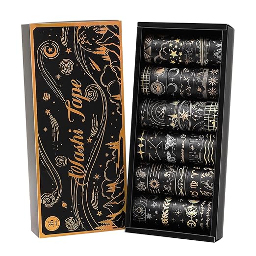 36 Rolls Glow-in-The-Dark Starry Washi Tape Set by ICCEEMEE