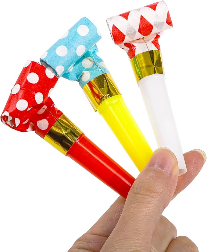 Hedume 200 Pieces Party Blower, Noisemakers Blowouts Whistles, Colorful - Image 2