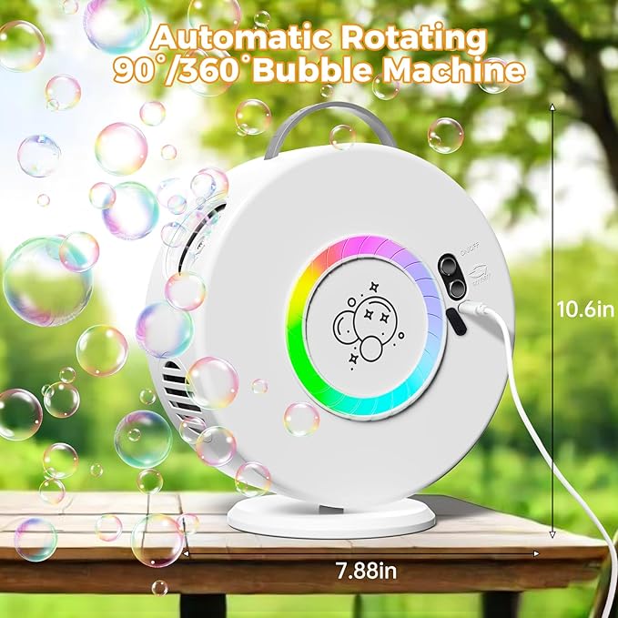 Bubble Machine Automatic LED Lights Bubble Blower - Image 4