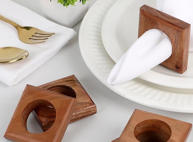 Wooden Napkin Rings Set of 12 Fall Decor - Image 6