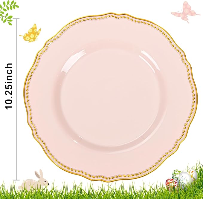 Hioasis 60pcs Pink Plastic Plates - Image 3