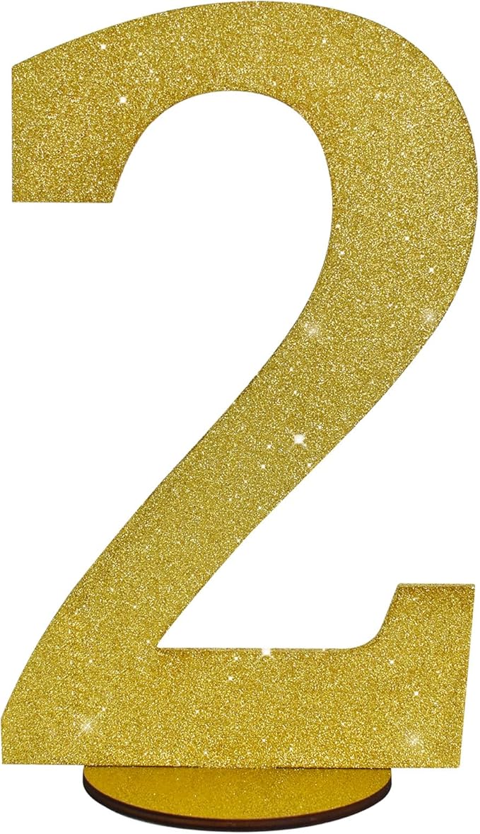 TONIFUL 11.8 Inch Gold Glitter Numbers Table Centerpieces 0-9 Birthday Party by TONIFUL