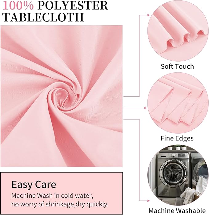 10 Pack Pink Round Tablecloths - Image 4