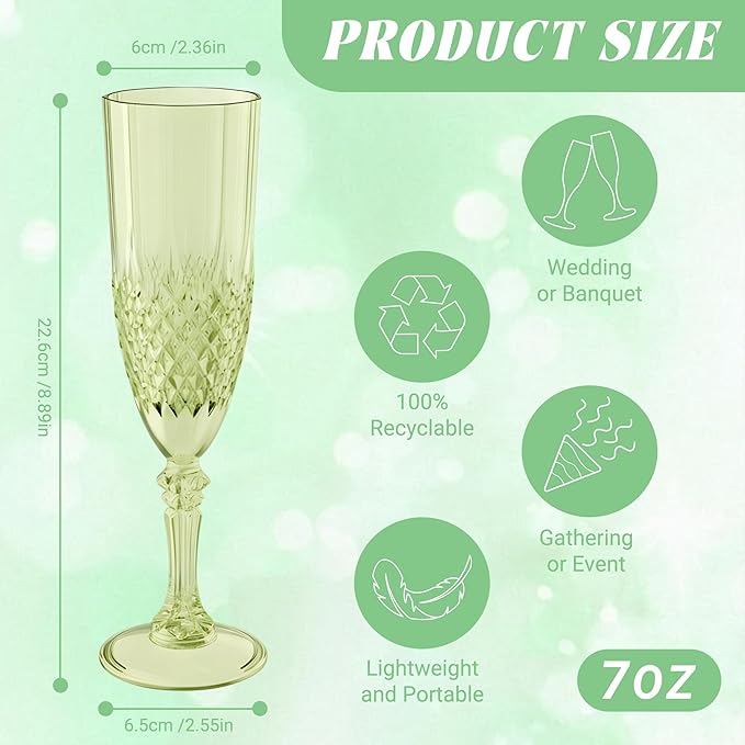Plastic Champagne Flutes, for Weddings Bachelor Parties Toasting and Events - Image 2