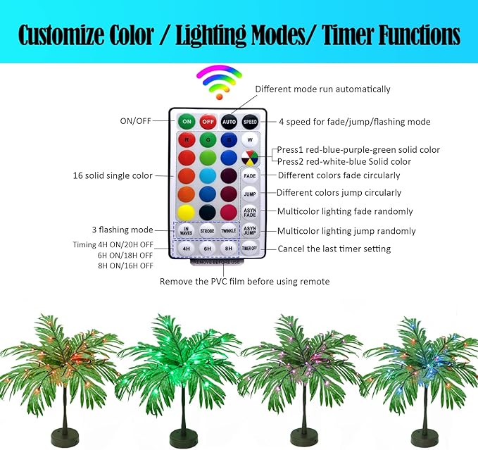 23In Color Changing Light Up Palm Tree - Image 4