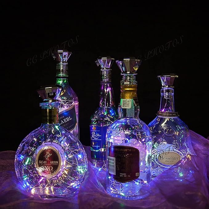 Upgraded 12 Pack Diamond Solar Wine Bottle Lights, 20 LEDs Waterproof Copper - Image 5