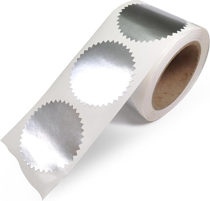 NextDayLabels Silver Seals for Certificates, Packaging and Envelopes by NextDayLabels