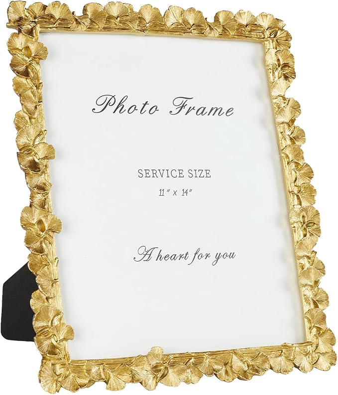 Cuspin 11x14 Picture Frame Vintage Gold Frames, Ornate Leaf Textured by Cuspin