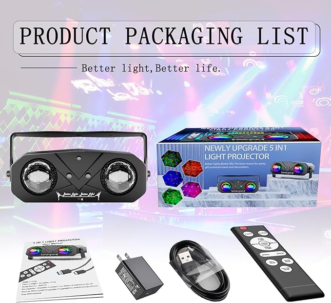 Party Lights Starry Sky Projector Ocean Wave Projector 3 in 1, DJ Dicso Ball - Image 9