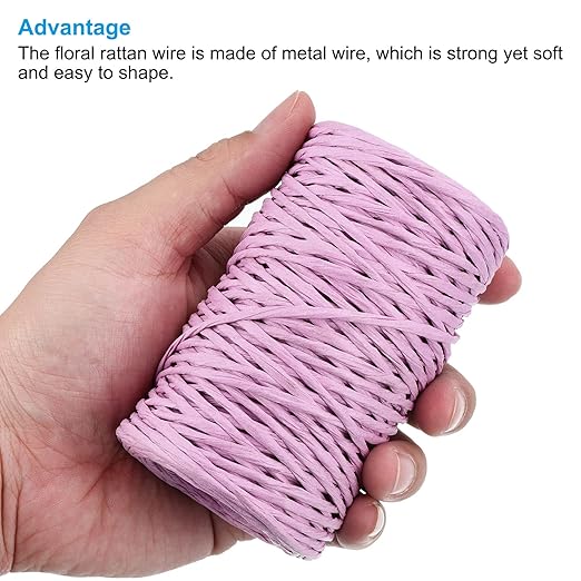 PATIKIL 164 Feet Floral Bind Wire Wrap Twine, 2mm Florist Wire Iron Wire Paper - Image 4