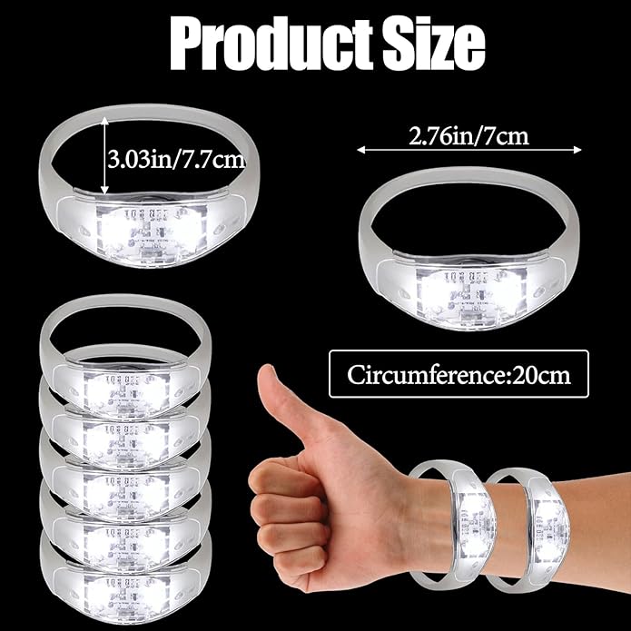 100 Pcs LED Bracelets Sound Activated - Image 6