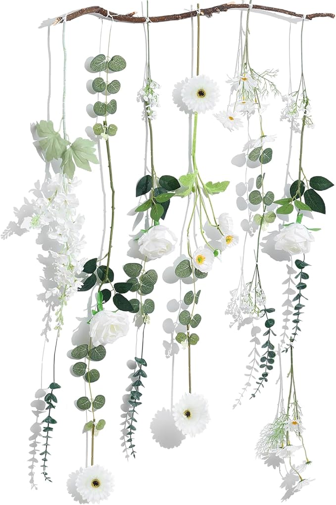 Hoteam 26 Pcs DIY Flower Garland Artificial Hanging Wildflower Backdrop Set - Image 3